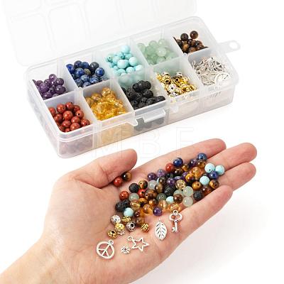 560Pcs 8 Styles 6mm Gemstone Beads Chakra Yoga Healing Stone Kits G-LS0001-02A-1