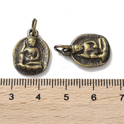 Tibetan Style Brass Pendants KK-M284-17AB-1