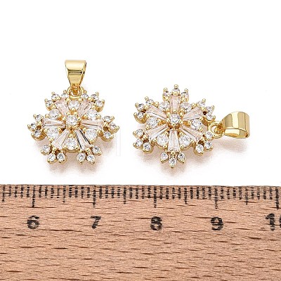 Brass Micro Pave Cubic Zirconia Pendants KK-N287-39G-1