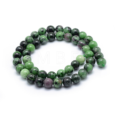 Natural Ruby in Zoisite Round Beads Strands X-G-P331-02-8mm-1
