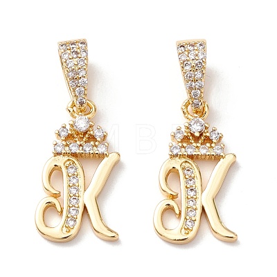 Eco-Friendly Brass Micro Pave Cubic Zirconia Pendants KK-K265-01G-K-1