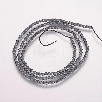 Electroplate Non-magnetic Synthetic Hematite Beads Strands G-P244-25-2mm-1