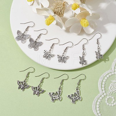 Alloy Butterfly Dangle Earrings with 304 Stainless Steel Pins for Women EJEW-JE05511-1