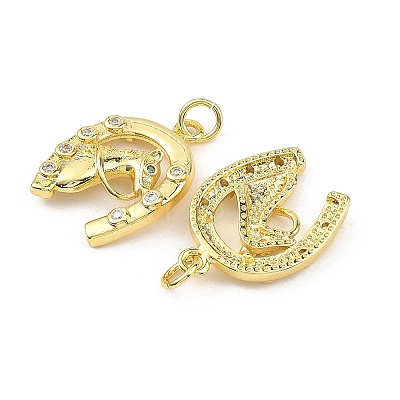 Brass Micro Pave Clear Cubic Zirconia Pendants KK-B177-05A-G-1