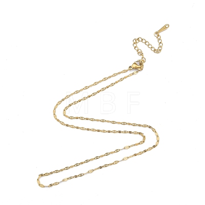 304 Stainless Steel Dapped Chains Necklace for Men Women NJEW-N050-A05-G20-1