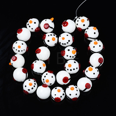 Handmade Bumpy Lampwork Beads Strands LAMP-N021-028-1