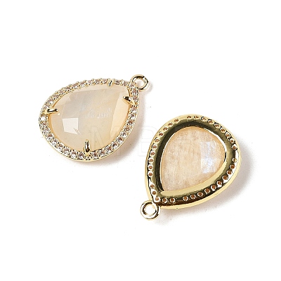 Natural Moonstone Faceted Teardrop Pendants G-I382-01G-03-1