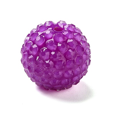 Chunky Resin Rhinestone Bubblegum Ball Beads RESI-S259-A-1