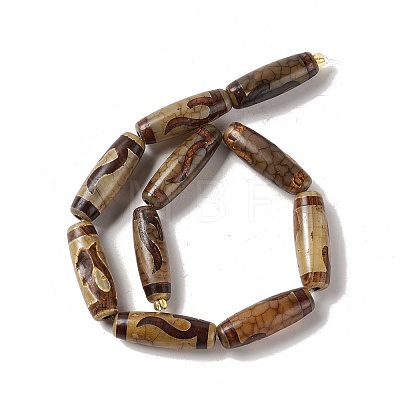 Tibetan Style dZi Beads Strands G-A024-01V-1