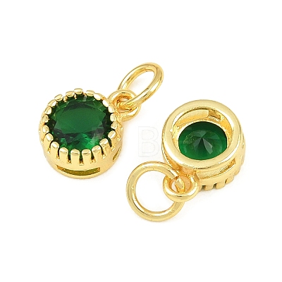 Brass Pave Cubic Zirconia Charms CU-CBA3D67-02G-03-1