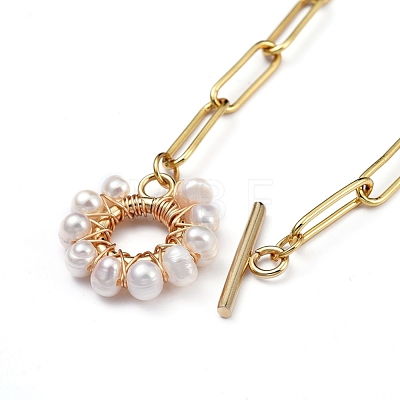 Brass Paperclip Chains Necklace & Bracelet Jewelry Sets SJEW-JS01098-1