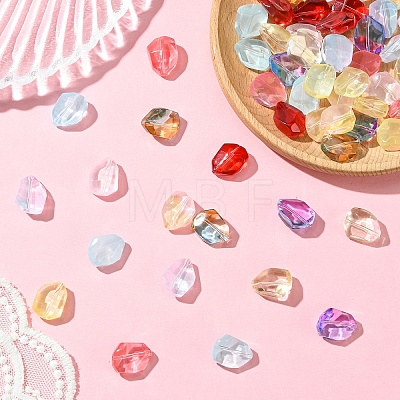 50Pcs Transparent Spray Paint Glass Beads GLAA-YW0004-50A-1