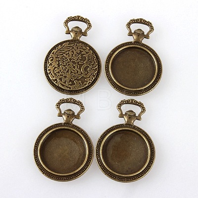 Vintage Tibetan Style Alloy Pendant Cabochon Settings TIBEP-M018-31AB-NF-1