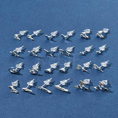 2 Pairs Alloy Stud Earrings for Women EJEW-FS0001-27D-1