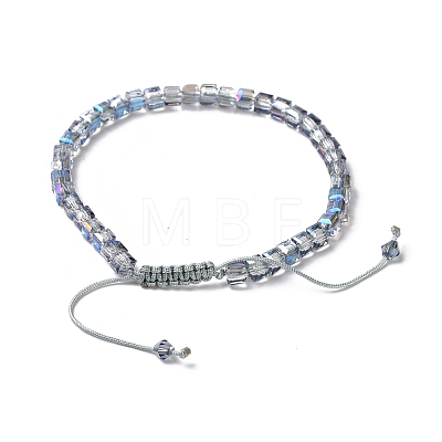 Electroplate Glass Braided Beaded Bracelets BJEW-JB04236-02-1