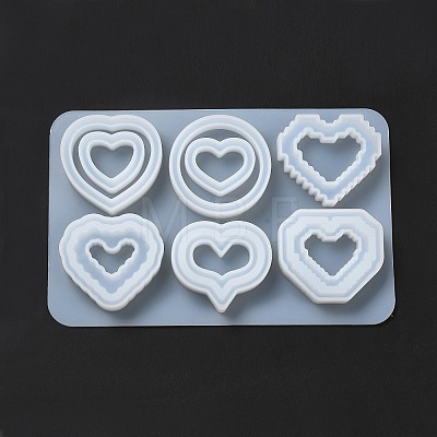 Heart DIY Silicone Quicksand Molds DIY-G079-07A-1