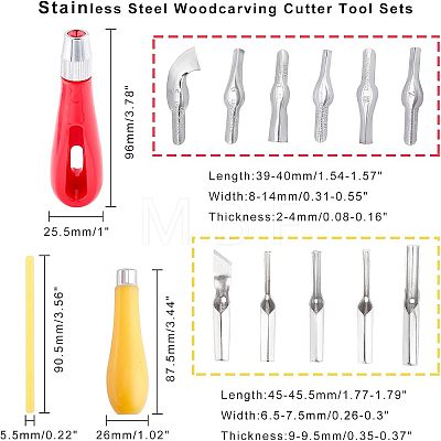 Stainless Steel Woodcarving Cutter Tool Sets TOOL-NB0001-23-1