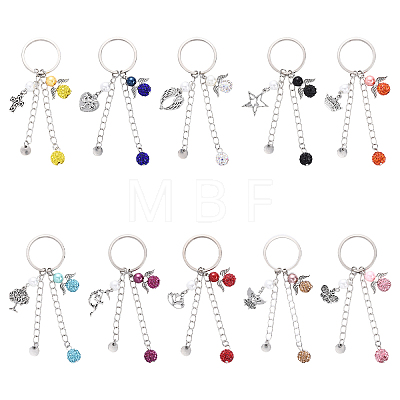 Glass Pearl & Alloy Keychian KEYC-YW00155-01-1