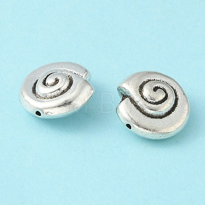 Tibetan Style Alloy Snail Shell Beads TIBEB-5570-AS-LF-1