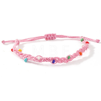 Glass Beads Braided Bead Bracelets TN6908-2-1