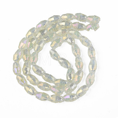 Electroplate Transparent Glass Beads Strands EGLA-N002-35-C03-1