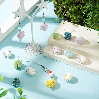 14Pcs Handmade Porcelain Ceramic Beads PORC-TA0001-76-1