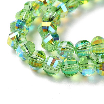 Transparent Electroplate Glass Beads Strands GLAA-Q099-C01-10-1-1