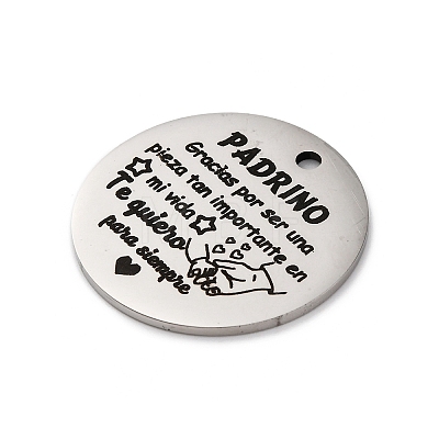 Anti-Tarnish 201 Stainless Steel Pendants STAS-R002-01P-01-1