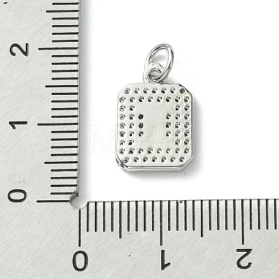 Rack Plating Brass Micro Pave Clear Cubic Zirconia Charms KK-G501-01I-P-1