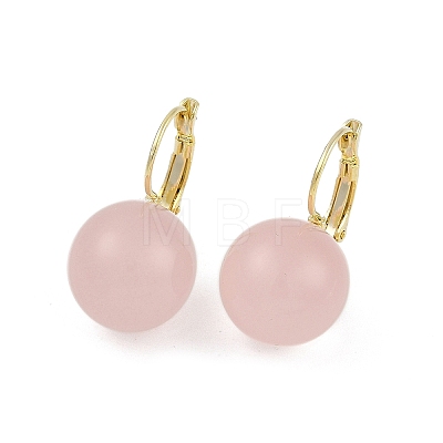 Brass with Resin Round Hoop Earrings EJEW-Q391-09G-01-1