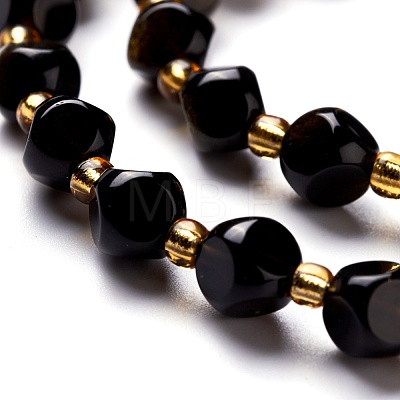 Natural Golden Sheen Obsidian Beads Strands G-M367-02A-1