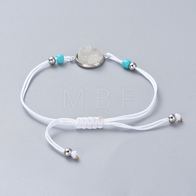 Adjustable Nylon Thread Braided Beads Bracelets BJEW-JB04440-1