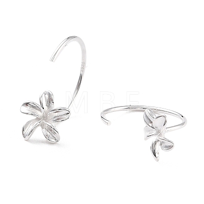 Flower 925 Sterling Silver Stud Earrings for Girl Women EJEW-I259-12S-1