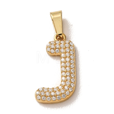 304 Stainless Steel Micro Pave Clear Cubic Zirconia Pendants CU-CBA703A-05G-J-1