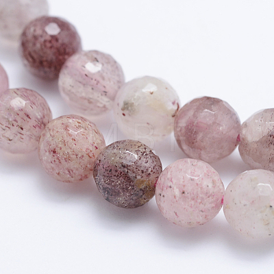 Natural Strawberry Quartz Beads Strands G-J373-18-8mm-1