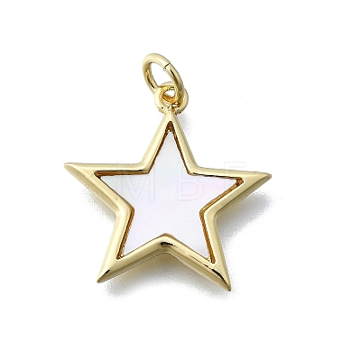 Star Shape Brass Pendants X-KK-V010-12G-1