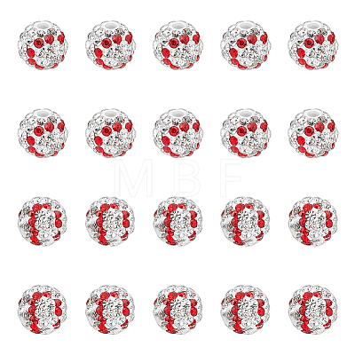 20Pcs Handmade Polymer Clay Rhinestone Beads CLAY-OC0001-12A-1