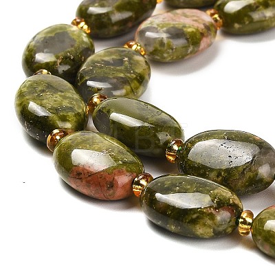 Natural Unakite Beads Strands G-H005-A06-02-1