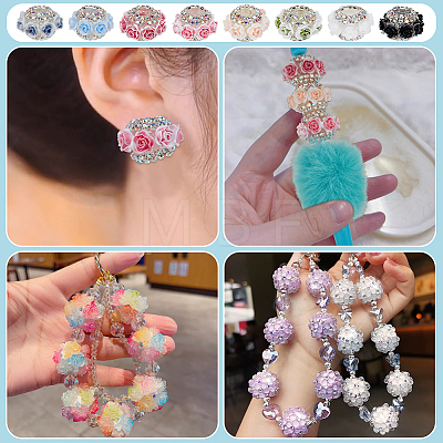 8Pcs 8 Colors Resin Beads RESI-FG0001-14-1