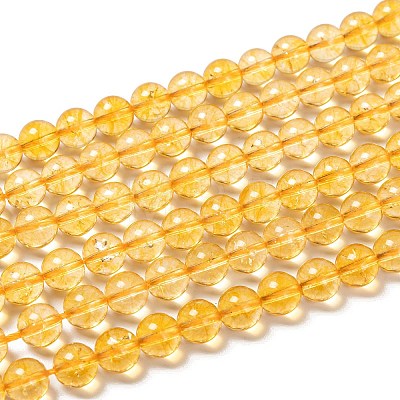 Natural Citrine Beads Strands G-E326-4mm-01-1