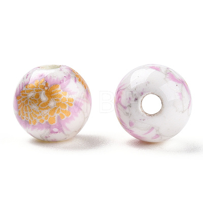 Handmade Printed Porcelain Beads LS-X-PORC-Q199-8mm-02-1