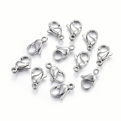 304 Stainless Steel Lobster Claw Clasps STAS-F182-01P-C-1