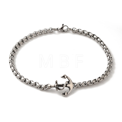 316 Surgical Stainless Steel Box Chain Triskele/Triskelion Link Bracelets BJEW-Q349-11AS-1