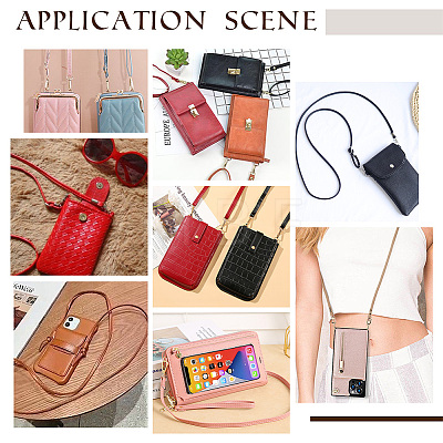 Universal Cell Phone Lanyard Crossbody Adjustable PU Leather Phone Lanyard AJEW-WH0470-47A-1