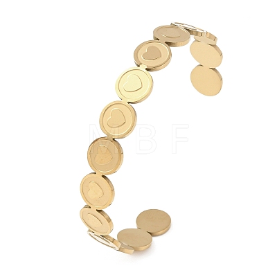 201 Stainless Steel Cuff Bangles for Women BJEW-T024-01A-G-1