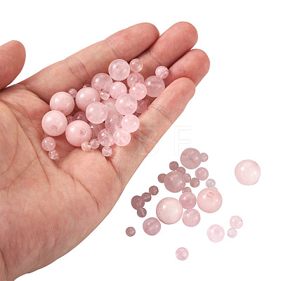  Natural Round Loose Gemstone Rose Quartz Beads G-TA0001-09-1