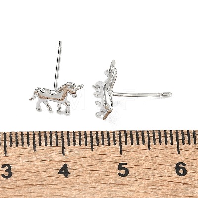 Brass Stud Earrings EJEW-F403-07P-1