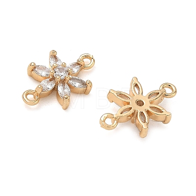 Brass Pave Clear Cubic Zirconia Connector Charms CU-CBA3F77-07G-1
