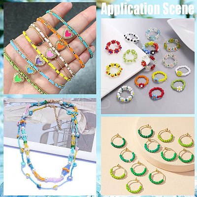 SUNNYCLUE 80G 16 Colors 12/0 Imitation Jade Glass Seed Beads SEED-SC0001-30D-1