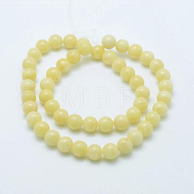 Natural Mashan Jade Round Beads Strands G-D263-8mm-XS06-1